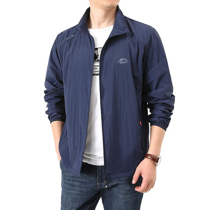 2025 Men's Summer Sun Protection Jacket Ultra-Light Thin Skin-Friendly Breathable UV Proof Fishing Ice Silk Sunscreen Coat