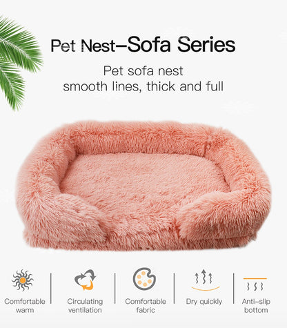 Cama ortopédica espessa para cães grandes - esponja em caixa de ovo, capa de pelúcia fácil de remover e lavar, móveis duráveis para animais de estimação,
