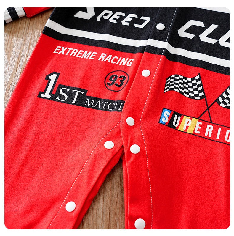 Newborn Clothes Outdoor Racing Clothes Comfortable And Soft For Boys And Girls Spring And Autumn Long Sleeved Baby Jumpsuit