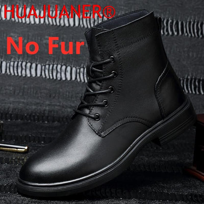 Men Winter Shoes Formal Dress Boots Black Motorcycle Boots Warm Oxford Ankle Men's Boots Genuine Leather High Quality Big Siz 50
