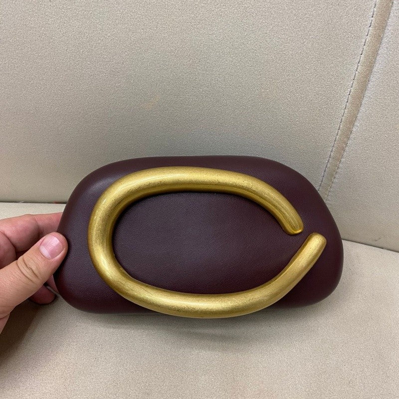 Brand Z Clutch Bag Metal Handle Design Luxury Evening Lipstick Bag Round Box Chain Bag Elegant Woman Shoulder Messenger Bags