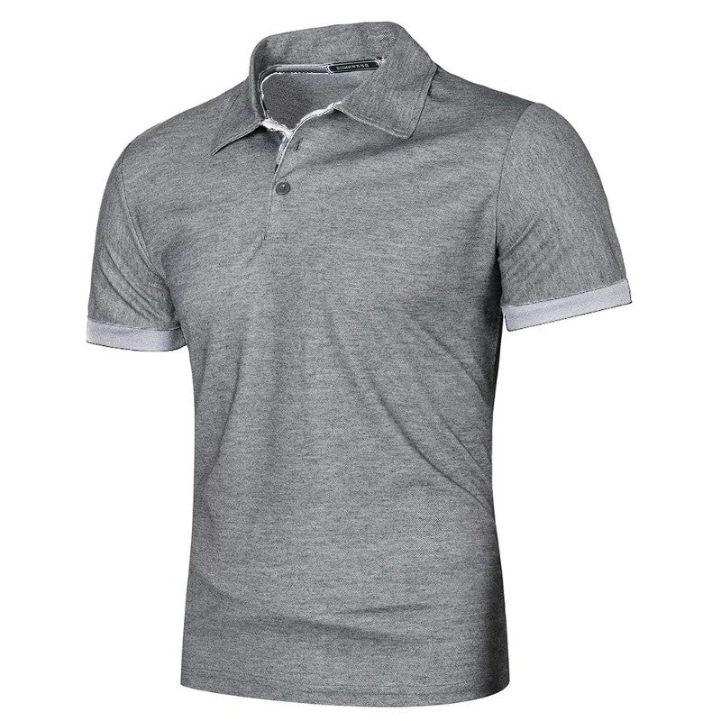 Summer Mens Short Sleeve Polo Shirts Lightweight Lapel Streetwear Breathable Tshirts for Men Basic Business Solid Color Top