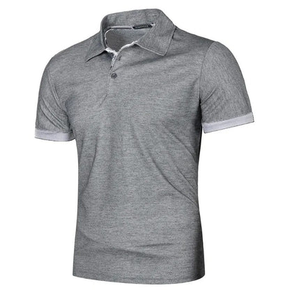Summer Mens Short Sleeve Polo Shirts Lightweight Lapel Streetwear Breathable Tshirts for Men Basic Business Solid Color Top