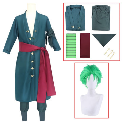 Fantasia Wano Country Roronoa Of Zoro Cosplay Kimono Anime Pirate Disfraz Costume Men Male Halloween Carnival Party Clothes