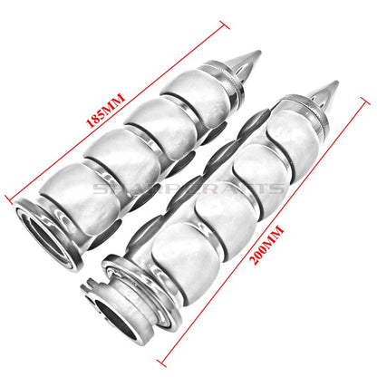 1" 25mm & 7/8'' 22mm Billet Rubber Flame Spike Hand Grips For Harley Honda Kawasaki Suzuki Yamaha  Bikes Cruiser Chopper Custom