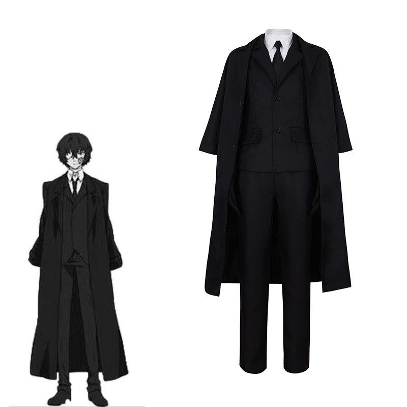 Japanese Anime Detective Agency Cosplay Outfit Black Uniform with wig for Adults for Halloween & Comic Con