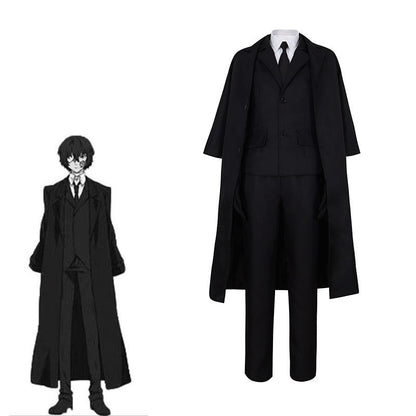 Japanese Anime Detective Agency Cosplay Outfit Black Uniform with wig for Adults for Halloween & Comic Con