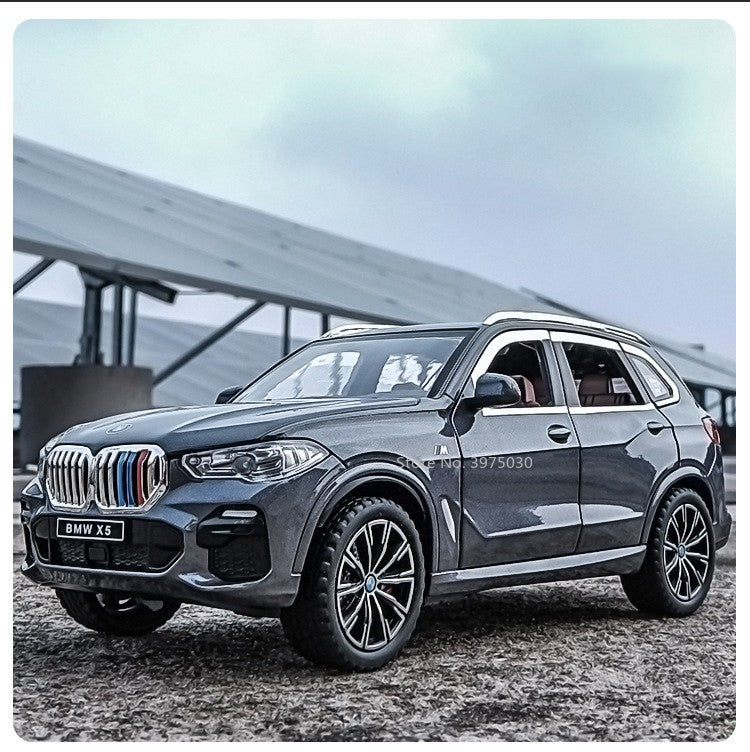 1:24 BMW X5 Modelos Carros em Miniatura SUV 6 Portas Abertas Veículos Pneus de Borracha com Luz de Som Carro Brinquedos Educacionais Infantis