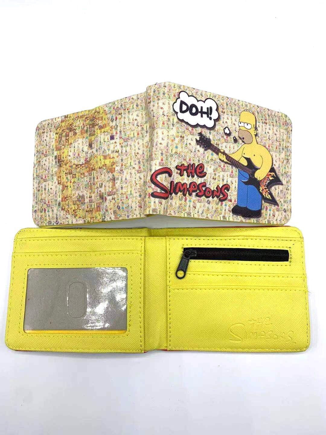 Carteira Dobrável Marvel Vingadores Os Simpsons Bonecos de Anime Masculina Infantil Porta-Cartões de Identidade com Prendedor de Dinheiro Bolsa de Presente de Desenhos Animados