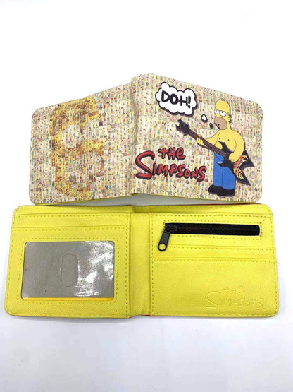 Carteira Dobrável Marvel Vingadores Os Simpsons Bonecos de Anime Masculina Infantil Porta-Cartões de Identidade com Prendedor de Dinheiro Bolsa de Presente de Desenhos Animados