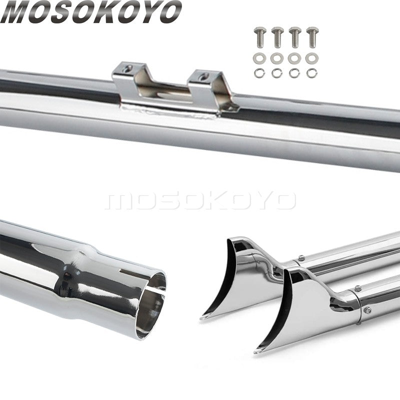 Fishtail Exhaust Pipes 42" Mufflers For Harley Softail Standard Deuce Springer Rocker Night Train Deluxe Heritage Classic 07-17