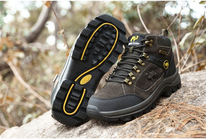 Classic Men Winter Boots Genuine Leather Sneakers For Man Fur Plush Snow Shoes Warm Outdoor Ankle Boots Outdoor Hiking Footwear