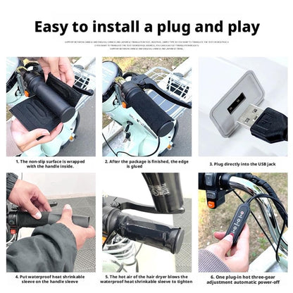 Manopla Aquecida USB 5V 3 Marchas Aquecedor Elétrico Cobertura de Manopla Aquecedor de Guidão Kit Aquecedor Acessórios de Moto
