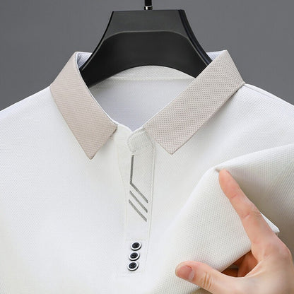 High quality short sleeve men's POLO shirt summer fashionable stripe design soft golf top comfortable ventilate casual T-shirt