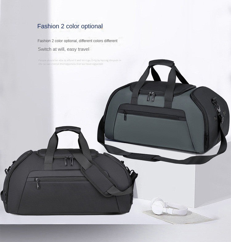 Custom logo large capacity travel bag for men waterproof sports outdoor travel bag print name hand luggage backpack with shoes