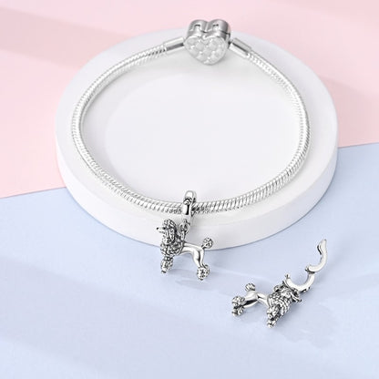 925 Sterling Silver Dog Charms French Bulldog Poodle German Shepherd Beagle Dachshund Pendants Fit Bracelets DIYJewelry Gift
