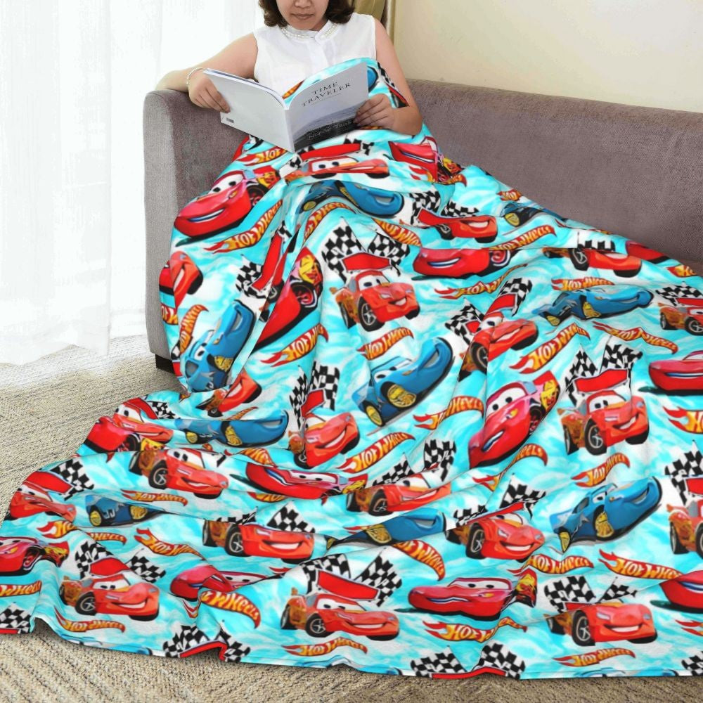 Cars Lightning McQueen 95 Flannel Blanket Life Is A Highway Super Warm Throw Blanket for Couch Bed Picnic Bedspread Sofa Bed