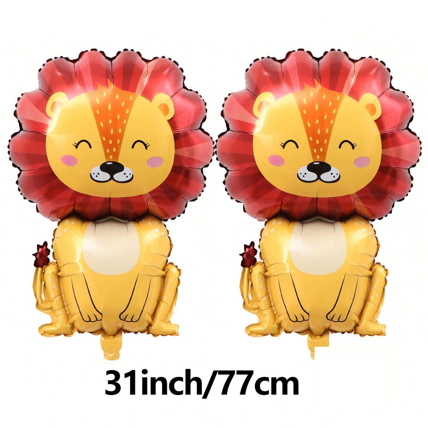 Cartoon Animal Aluminum Foil Balloon Giraffe Lion Monkey Balloon Jungle Zoo Theme Party Kidsren's Birthday Holiday Decoration