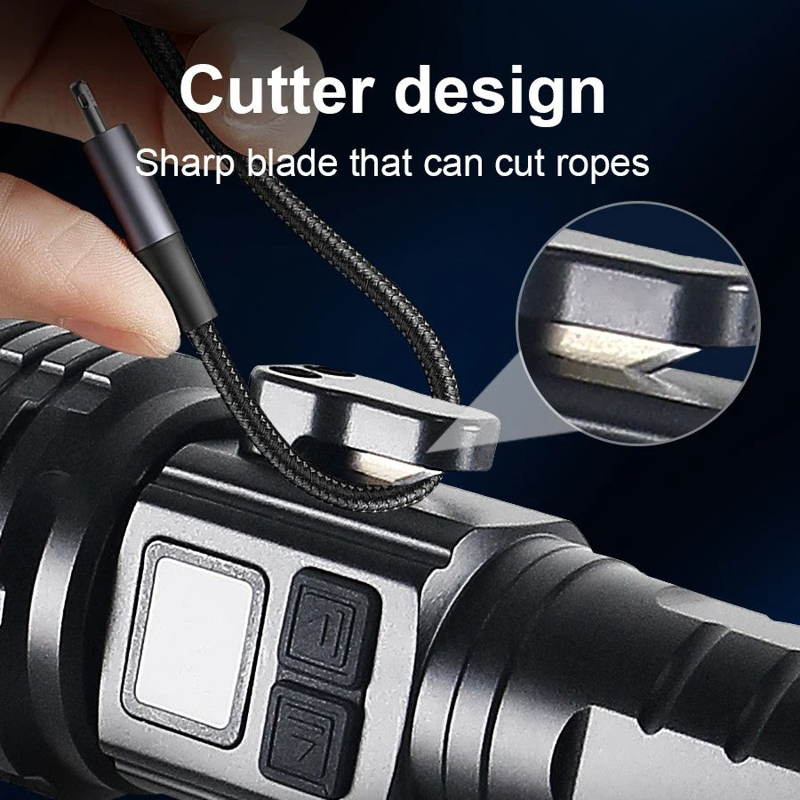 Super Bright Flashlight 10000000LM Torch High Power LED Flashlights Zoomable Lantern Rechargeable Lamp Magnet Tactical Lantern