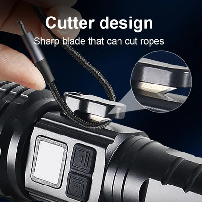 Super Bright Flashlight 10000000LM Torch High Power LED Flashlights Zoomable Lantern Rechargeable Lamp Magnet Tactical Lantern