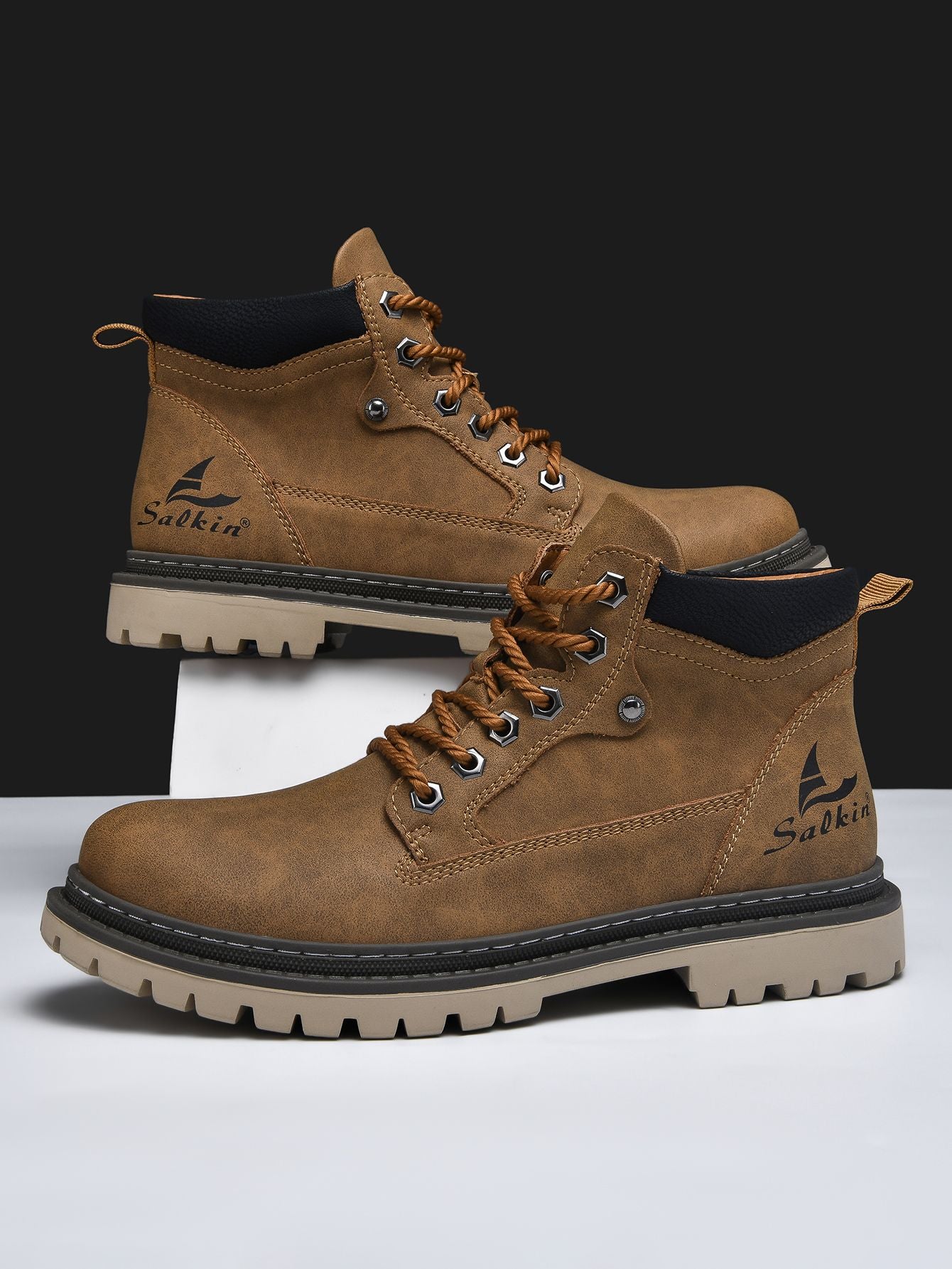 Botas Masculinas Feitas à Mão, Botas de Tornozelo de Inverno em Couro, Sapatos de Outono para Caminhada ao Ar Livre, Tênis, Botas Masculinas de Cano Alto, Calçados Antiderrapantes