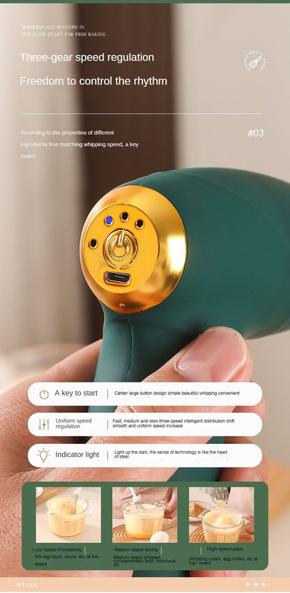 Mini liquidificador portátil USB, batedor de ovos, cafeteira portátil, cremeira, espumador de leite, mixer de alimentos recarregável de 3 velocidades para cozinha