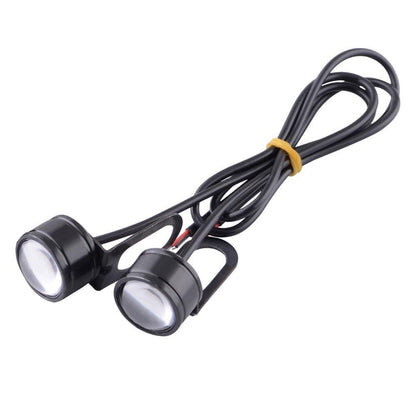 2 peças/par Mini Luz LED Pisca-Pisca Estroboscópica Olho de Águia Para Motocicleta DRL Luz Diurna Neblina Farol Acessórios Para Moto