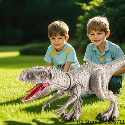 Jurassic-Park Indominus T Rex Bonecos de Ação Dinossauros para Crianças Brinquedos com Som e Movimento Dinossauro de Brinquedo para Presente de Aniversário Infantil