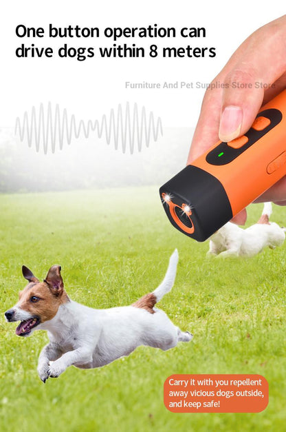 Novo Repelente Ultrassônico para Cães, Dispositivo de Treinamento Recarregável Anti-Latido com Lanterna LED