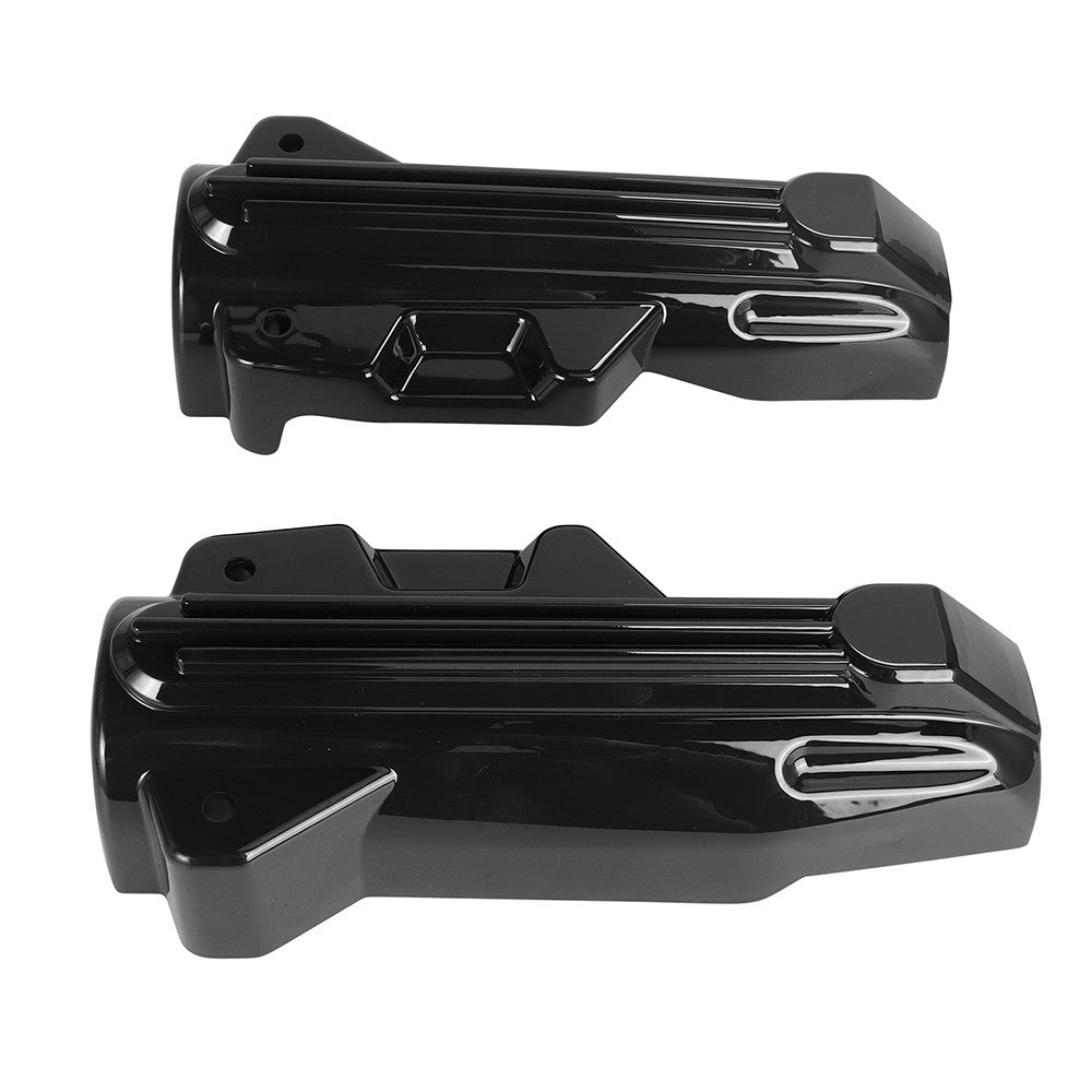 Capas Protetoras de Bengala Dianteira Inferior de Motocicleta Pretas em Plástico ABS para Harley Touring Electra Street Road Glide King FLHR FLTRX FLHX 2014-2022