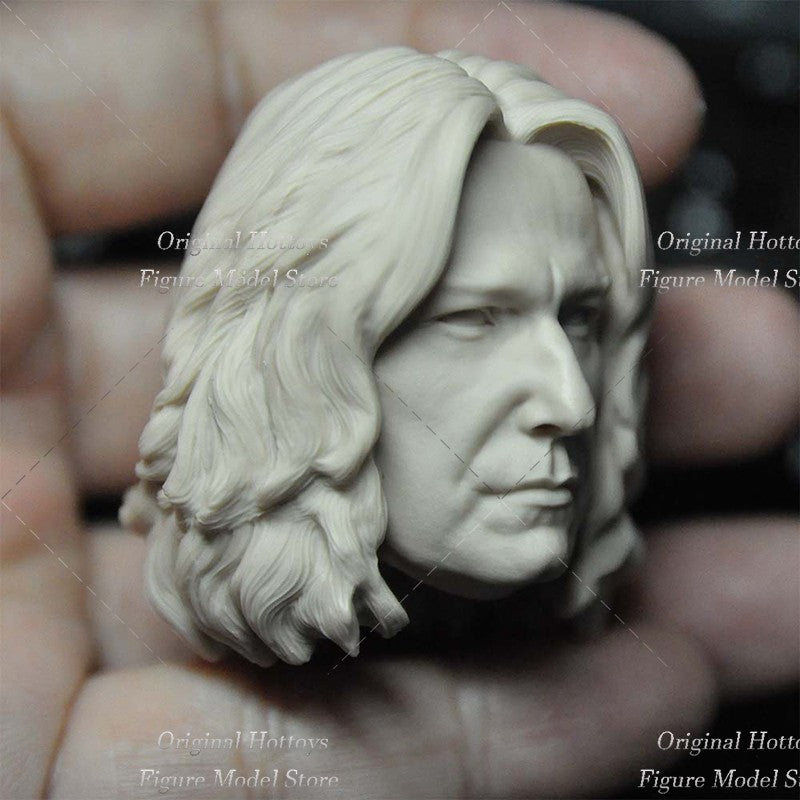 Em Estoque Escala 1/6 Acessório de Escultura de Cabeça de Soldado Masculino Escultura de Cabeça de Professor Snape Para Corpo de Boneco de Ação de 12 Polegadas
