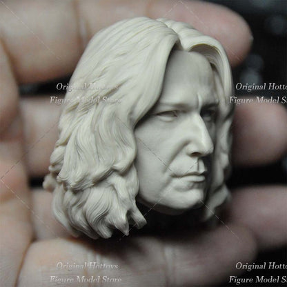 Em Estoque Escala 1/6 Acessório de Escultura de Cabeça de Soldado Masculino Escultura de Cabeça de Professor Snape Para Corpo de Boneco de Ação de 12 Polegadas