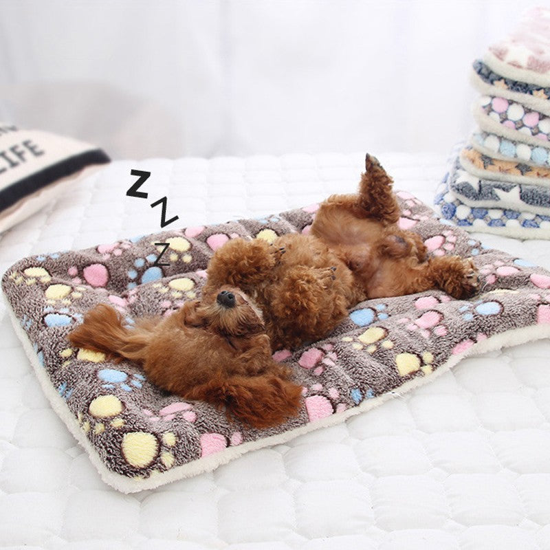 Manta para Cama de Cachorro Engrossada de Flanela Tapete Macio para Dormir de Animais de Estimação para Cães Gatos Cobertor Quente de Inverno para Animais de Estimação