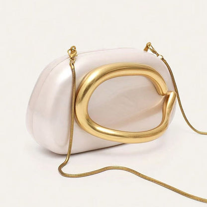 Box Bag Metal Details Crossbody Pu Leather Clutch Shoulder Luxury Brand Handbags Women's Handbag Ladies Female Evening Purse Red