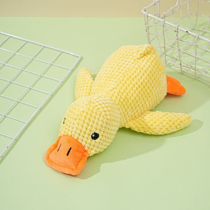 Brinquedos para Cães Pato de Pelúcia para Pequenos e Grandes Cães Resistente à Mordida Ranger os Dentes Brinquedo de Pato que Emite Som para Aliviar o Estresse