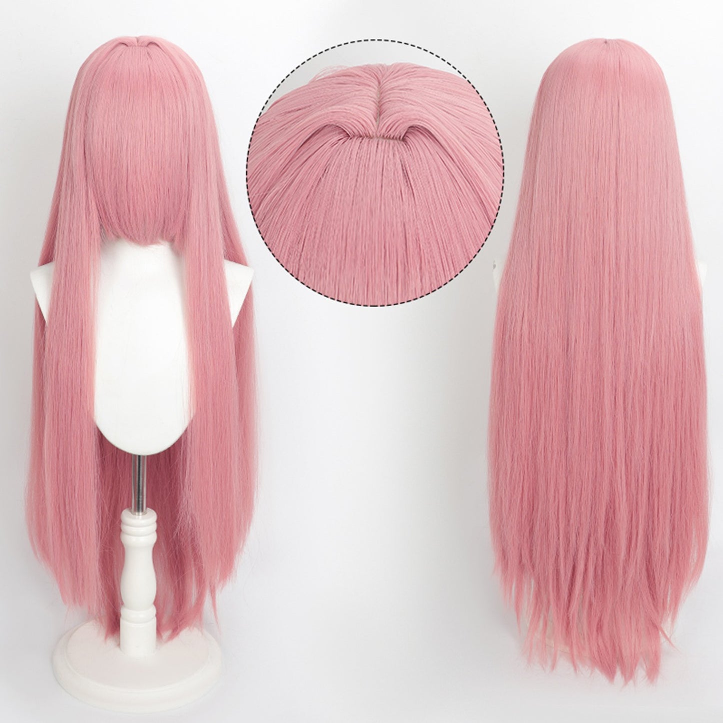 Peruca Colorida de 100cm Longa Lisa Cosplay Anime Fantasia Festa Perucas Sintéticas Resistentes ao Calor