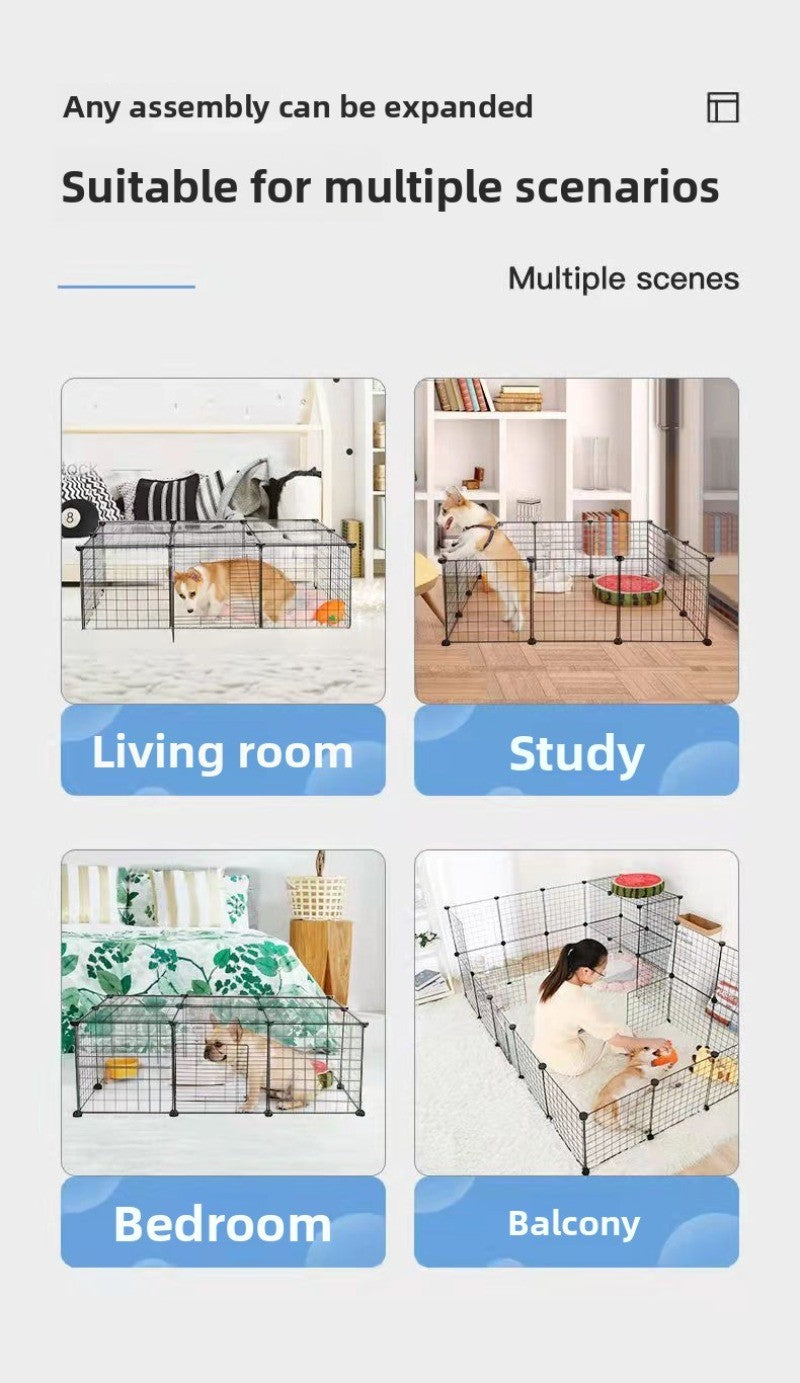 Painéis de Cerca para Pets DIY, Painéis Simples de Malha de Arame para Gaiolas de Coelhos, Gatos e Cães, Cercas Empilháveis e Montáveis, Gaiolas Multifuncionais