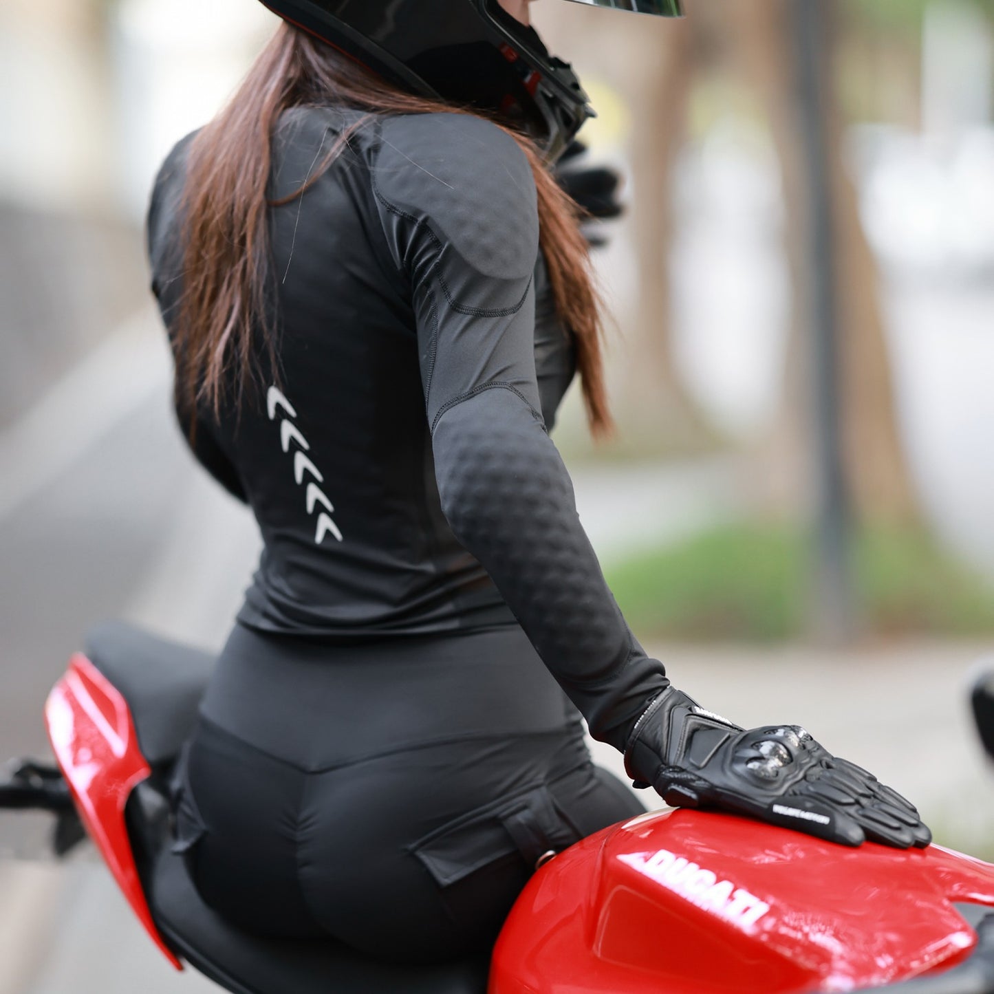 WOSAWE Women Motorcycle Jacket and Pants Set with Removable Pads Soft Protective Gear CE Certified Safety Moto Racing Clothes