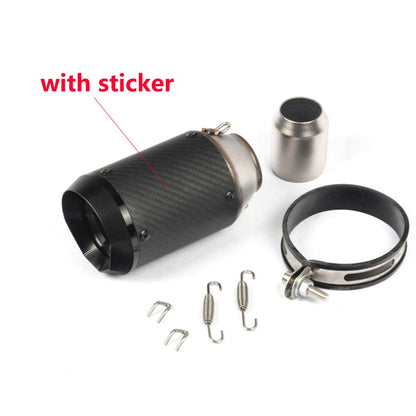 Universal Motorcycle Exhaust CNC Carbon Fiber Escape Muffler For Kawasaki Z900 FZ6 RC390 S1000XR