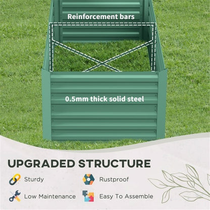 Canteiro de Jardim - Canteiro Elevado para Jardinagem Externa, Ideal para Legumes e Flores, Fácil de Montar, Durável &
