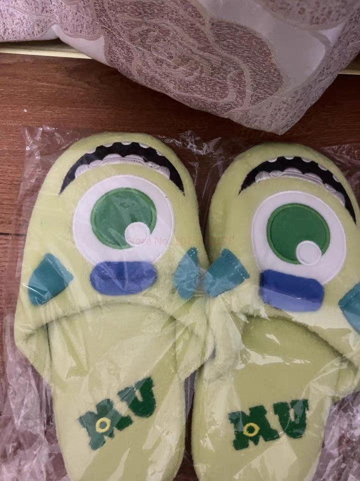 Pantufa de Anime Universidade Monstros Disney Monstros SA Mike Wazowski Sullivan Quente de Inverno Antiderrapante Desenho Animado Sapatos Domésticos