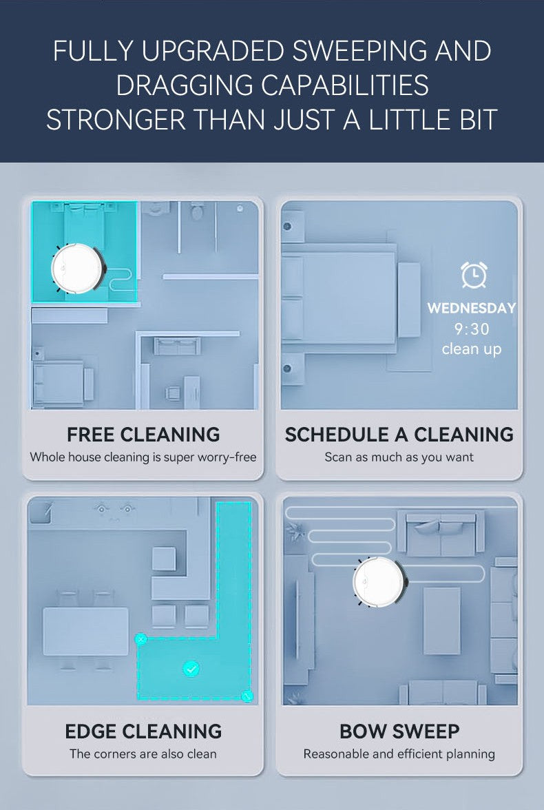 New  3 In 1 Sweeping and Vacuuming Wireless Vacuum Cleaner Smart Sweeping Robot Home Sweeper Sweeping Robots For Home