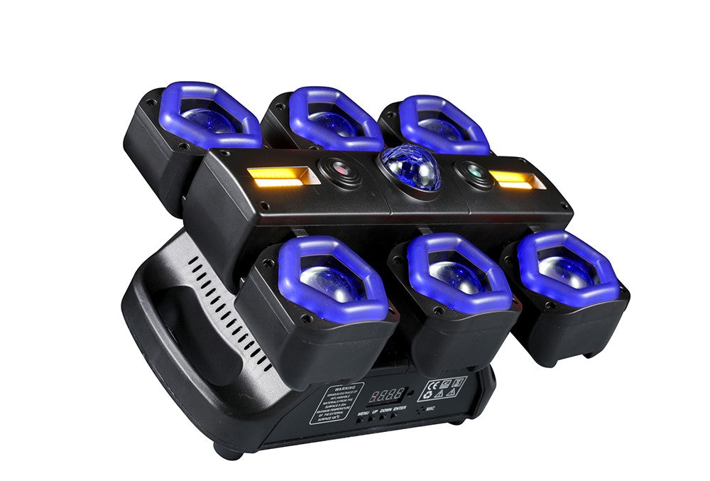 New 120W 6*15W Beam Effect Moving Head RGBW Wash for Dj Disco Party Wedding Show Bar Golden Light Bluemoon Pro Stage Lighting