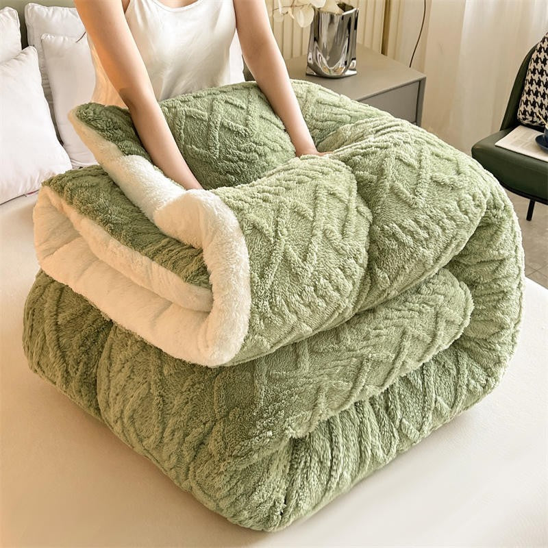 Manta de Cama Grossa de Inverno Quente de Alta Qualidade Cordeiro Artificial Caxemira Cobertores Pesados Edredom de Inverno Mais Grosso e Quente