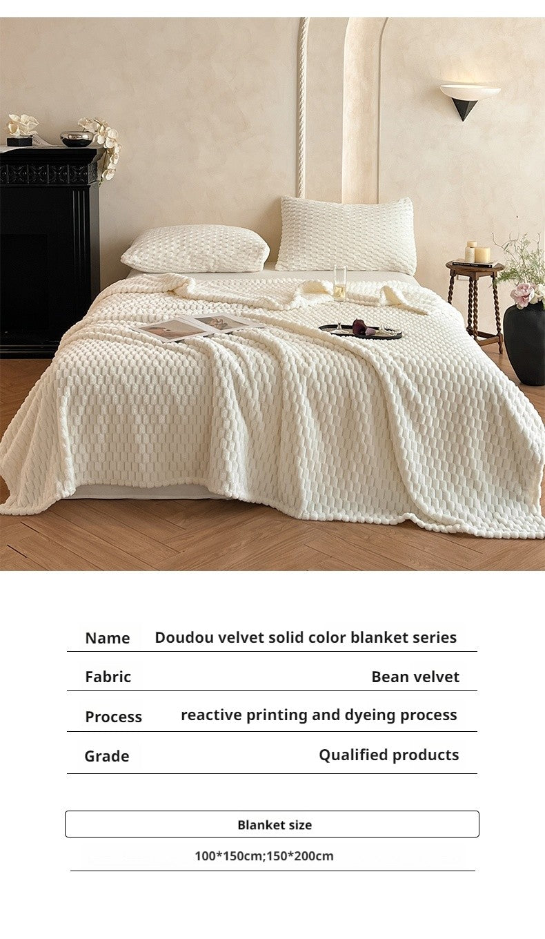 Big 3D Clouds Stylish Hexagon Jacquard Decorative Fuzzy Blankets for Household, Camping, and Travel, Super Soft Cozy
