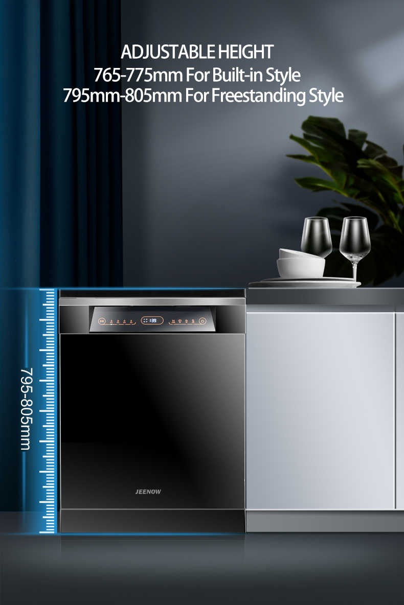 Stainless Steel Dishwasher, 8 Program Freestanding Dish Washing Machine, 598x600x845mm Premium Electric Kitchen Appliance