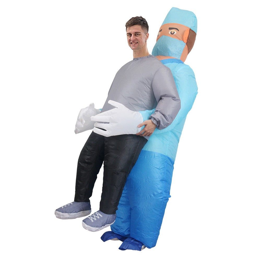 Halloween Inflatable Suit Horrifying Halfling Cartoon Doll Costume Secret Room Haunted House Cosplay Prank Prop