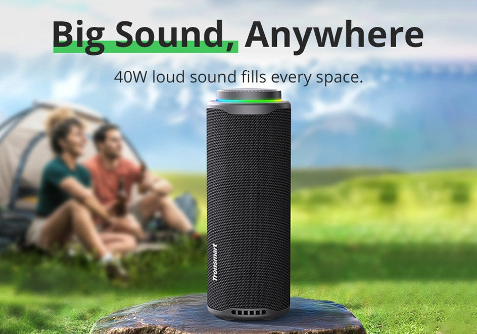 Tronsmart T8 Speaker Bluetooth Portable Speaker with Deep Bass, 40W, 360 degree Sound, Waterproof IPX7, for Camping
