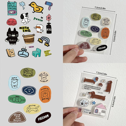Korean INS-style Jelly Stickers Cute 3D Relief Decal Decorative Kawaii Stickers Mobile Phone Case DIY PC Waterproof Decals