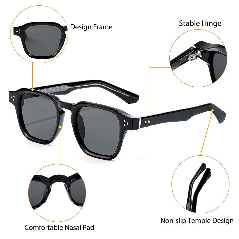 Óculos de Sol Punk HBK Fashion para homens Óculos de Sol Quadrados Clássicos Esportes ao Ar Livre Festa Férias Viagem Condução Pesca Óculos